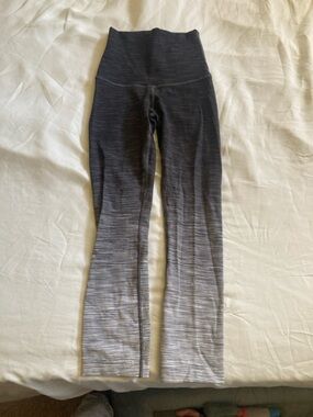 High-Waist Ombre Yoga Lulu Lemon Leggings - Black to Light Gray